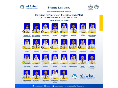 Lulusan SMA Islam Al Azhar 15 Semarang diterima di PTN Impian