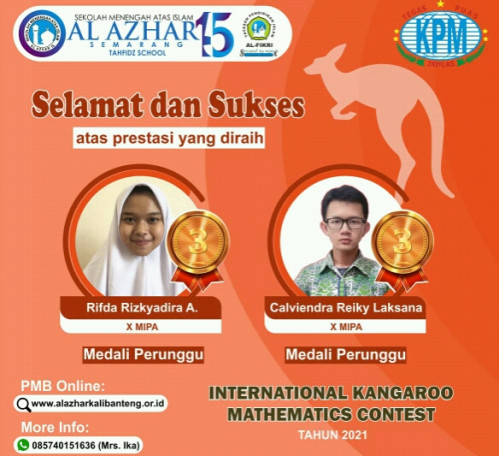 Dua Murid SMAI Al Azhar 15 Raih Medali Kompetisi Matematika Internasional
