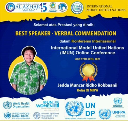 Murid SMAI Al Azhar 15 Raih Penghargaan IMUN Online Conference 66.0