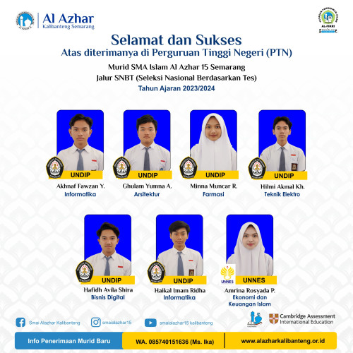 Murid-murid SMA Islam Al Azhar 15 Semarang lolos SNBT 2024