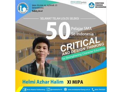 Lagi, Murid SMA Islam Al Azhar 15 Lolos Seleksi Critical and Design Thinking Tingkat Pelajar SMA se-Indonesia