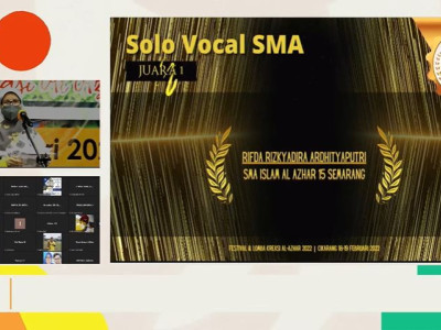 Delegasi SMA Islam Al Azhar 15 Raih Juara I Lomba Solo Vocal Tingkat Al Azhar se-Indonesia